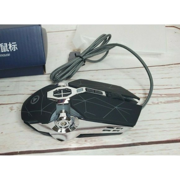 Gaming Mouse Wired Silent Mouse Multiple Colored LED Backlight Light Up 1600DPI - Picture 2 of 12